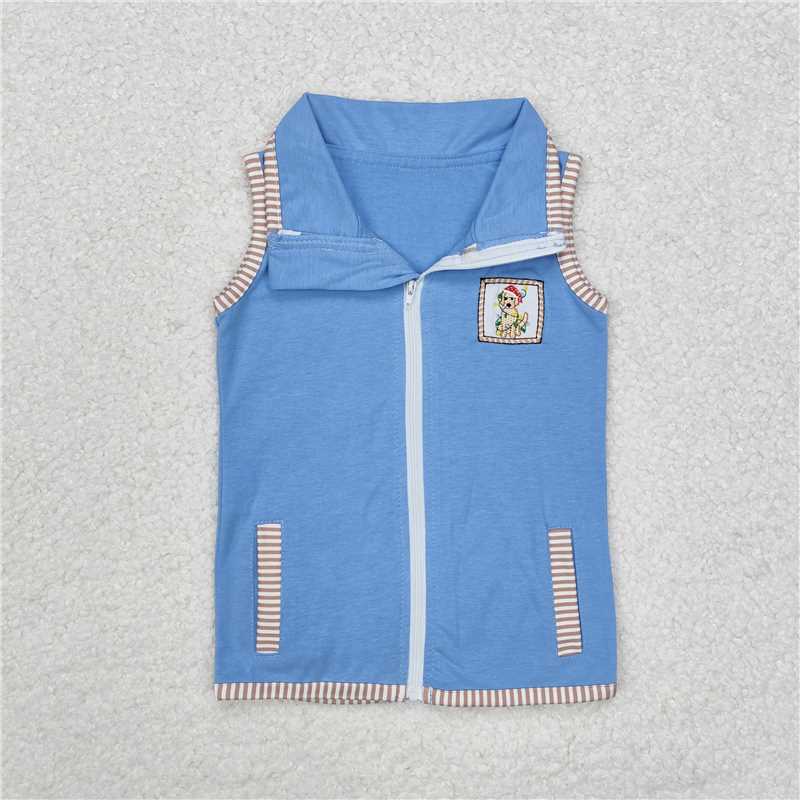 RTS NO MOQ Brown plaid vest top + camouflage sleeveless zipper vest : Boys & Girls
