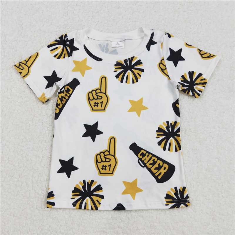 SALES NEW Baby Girls Black Gold Star Pullover Tee Shirts Tops Long Sleeve Comfortable Cotton Outfit for Girls