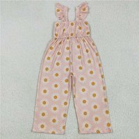 RTS NO MOQ Sibling Baby Girls Flutter Sleeves Pink Plaid Bell Jumpsuits
