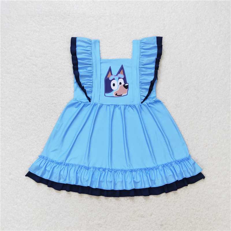 RTS NO MOQ GSD1185 blue summer dress
