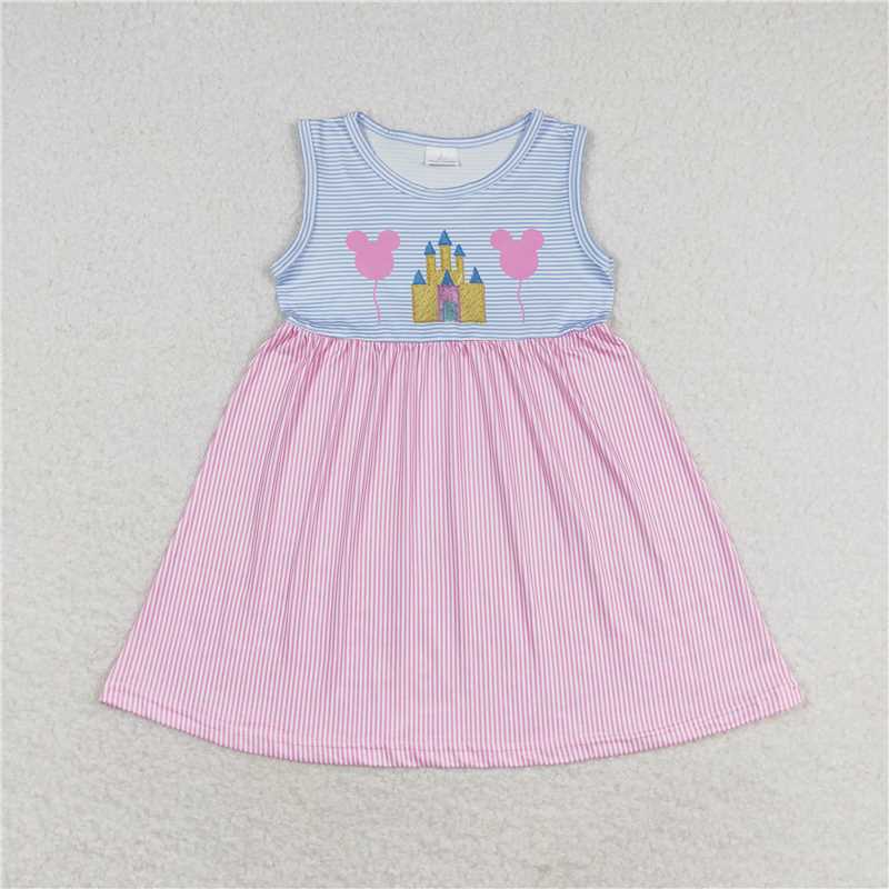 Cute Clothes GSD1052 Baby girl's pink sleeveless dress for summer