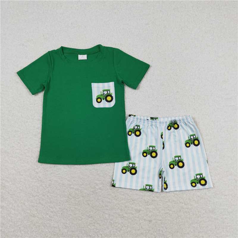 RTS NO MOQ Baby boy girls clothes Short Sleeve shorts Suit