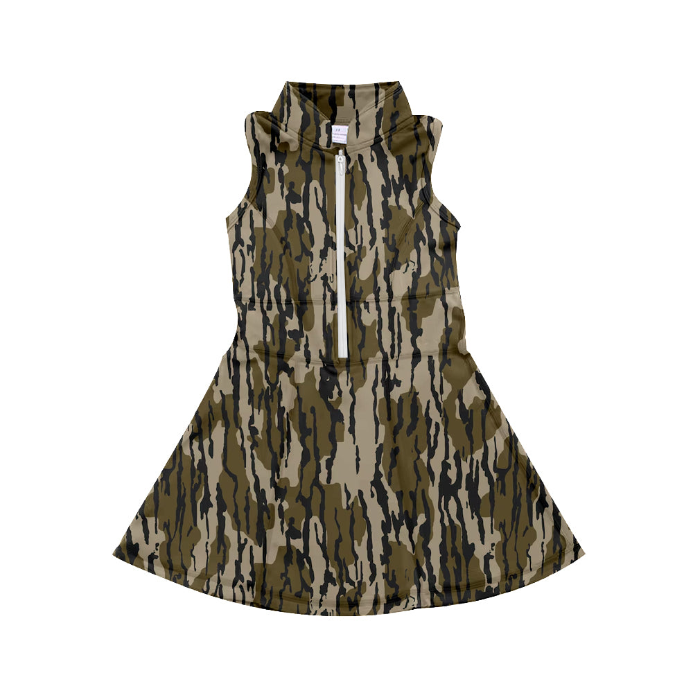 7.2 custom each style moq 5eta 4-6week camouflage green baby girls clothes Yoga Wear girls sets and sleeveless dress