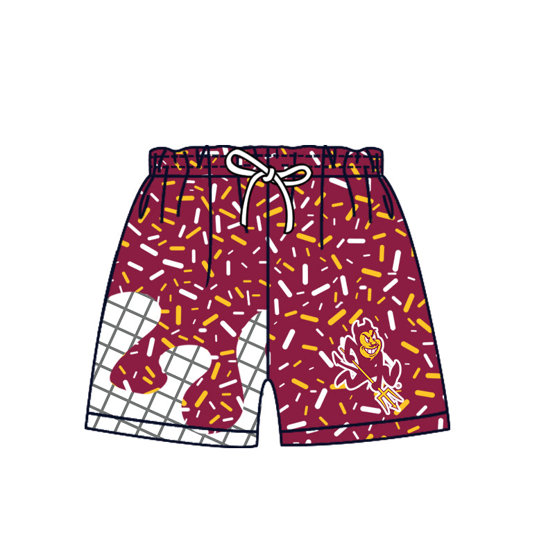 Custom moq 5 mix size milk silk summer teams Camo Hooded Short Sleeve Top Shorts Set Ice Cream Drips Hooded Red Top with Matching Shorts For Baby