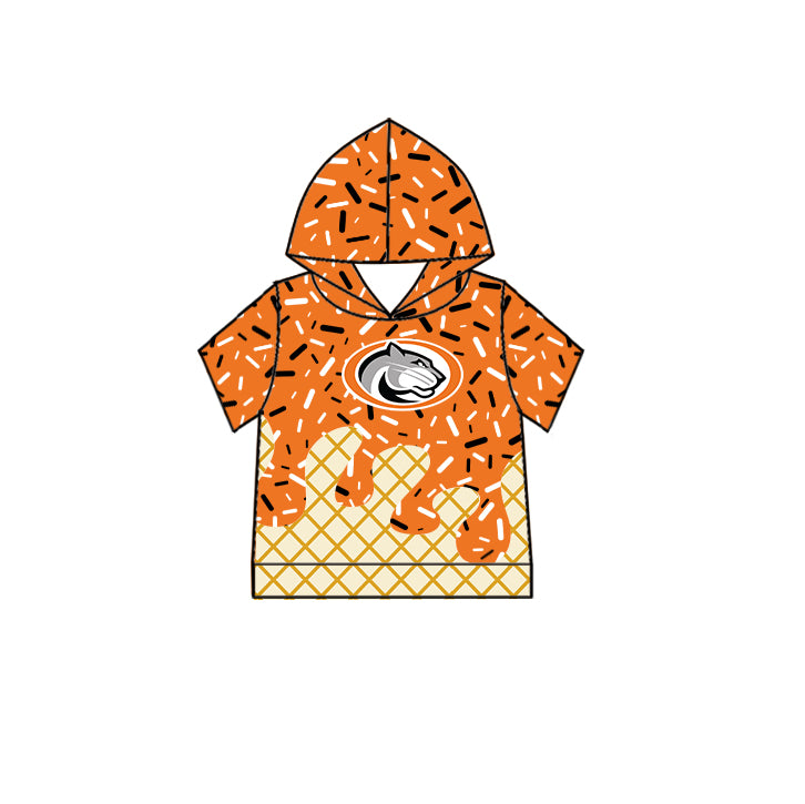 Custom moq 5 mix size milk silk baby girls clothes team orange hooded long sleeve tops and short sleeve top and dress and pants and shorts-25.7.1