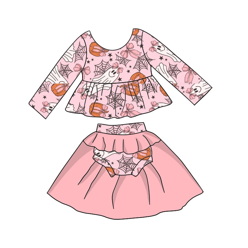 6.12 custom each style moq 5eta 4-6week baby girl clothes ghost pink long sleeves briefs suit