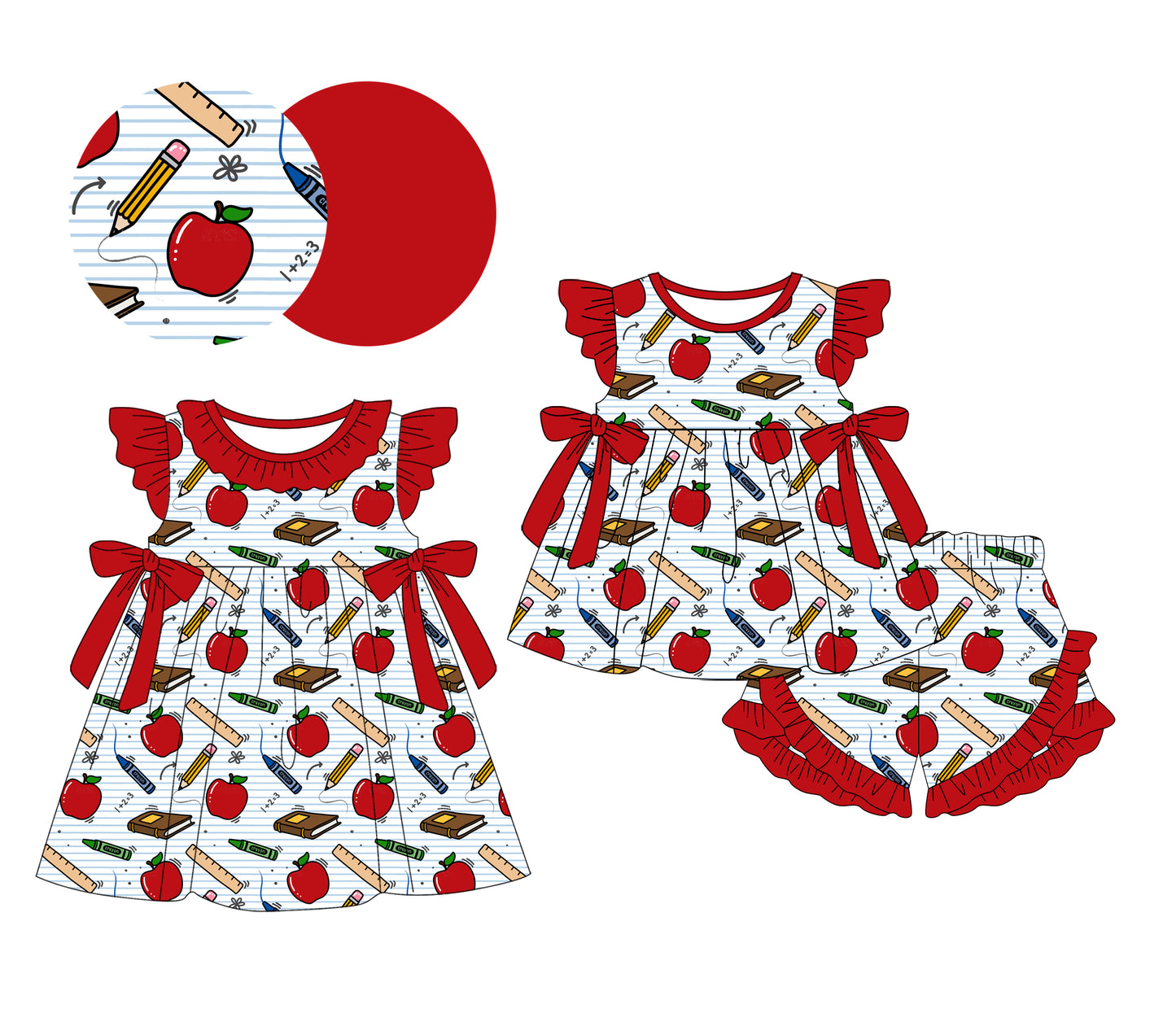 26.1.22 custom each style moq 5 eta 6-8week Sibling Sister baby short sleeve shorts sets and dress match design