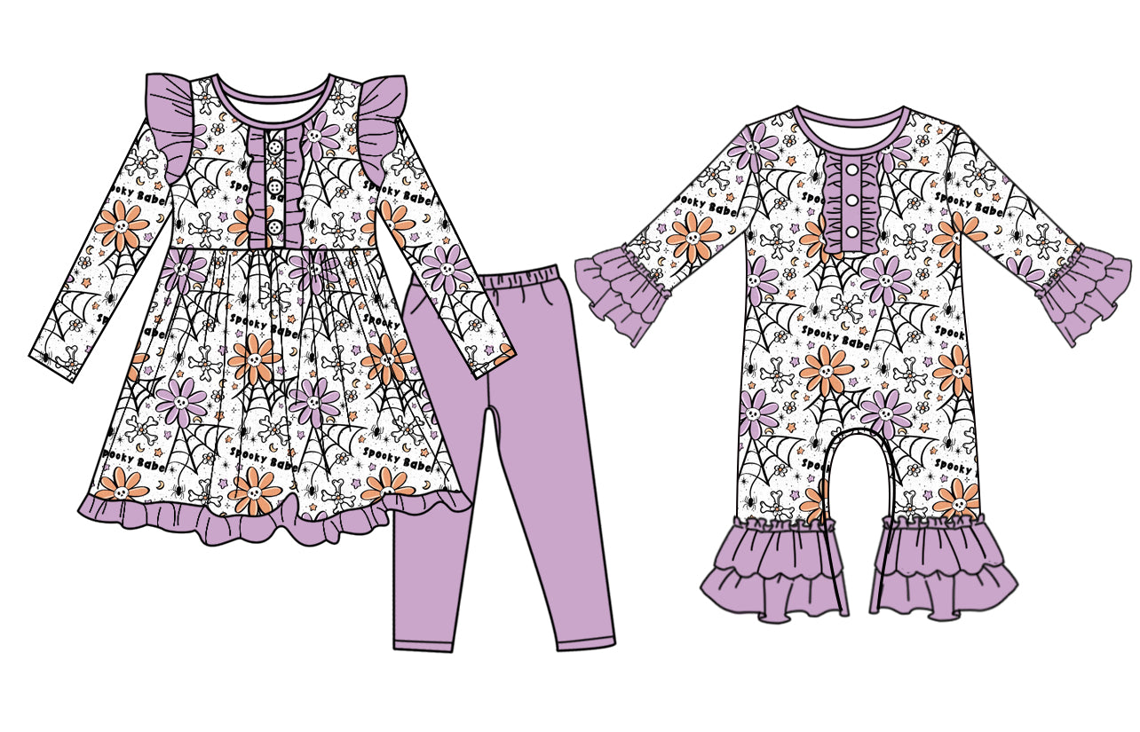 25.7.9 custom each style moq 5eta 4-6week Sibling Sister floral baby girl long sleeve pants sets and rompers match family design
