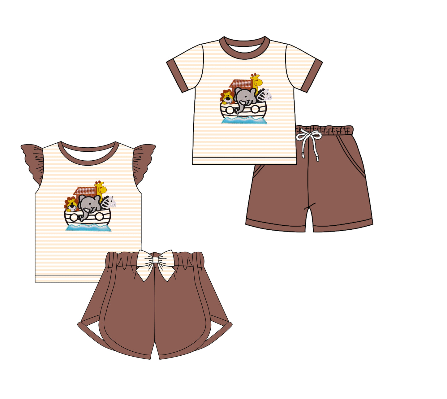 11.18 custom each style moq 5eta 4-6week Sibling Sister baby girl short sleeve shorts sets 1 and sets 2 match design