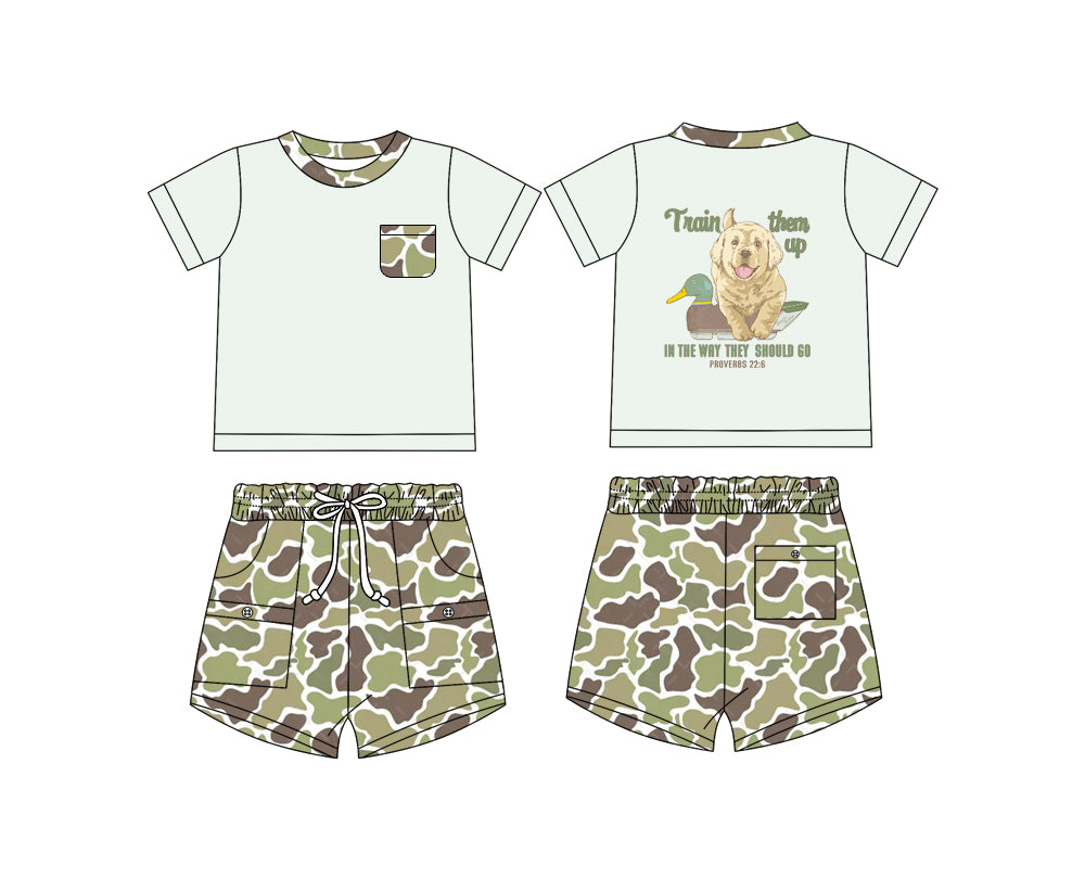 12.9 custom each style moq 5eta 4-6week Sibling Sister camouflage baby girl short sleeve shorts fish sets 1 and easter sets 2 match design
