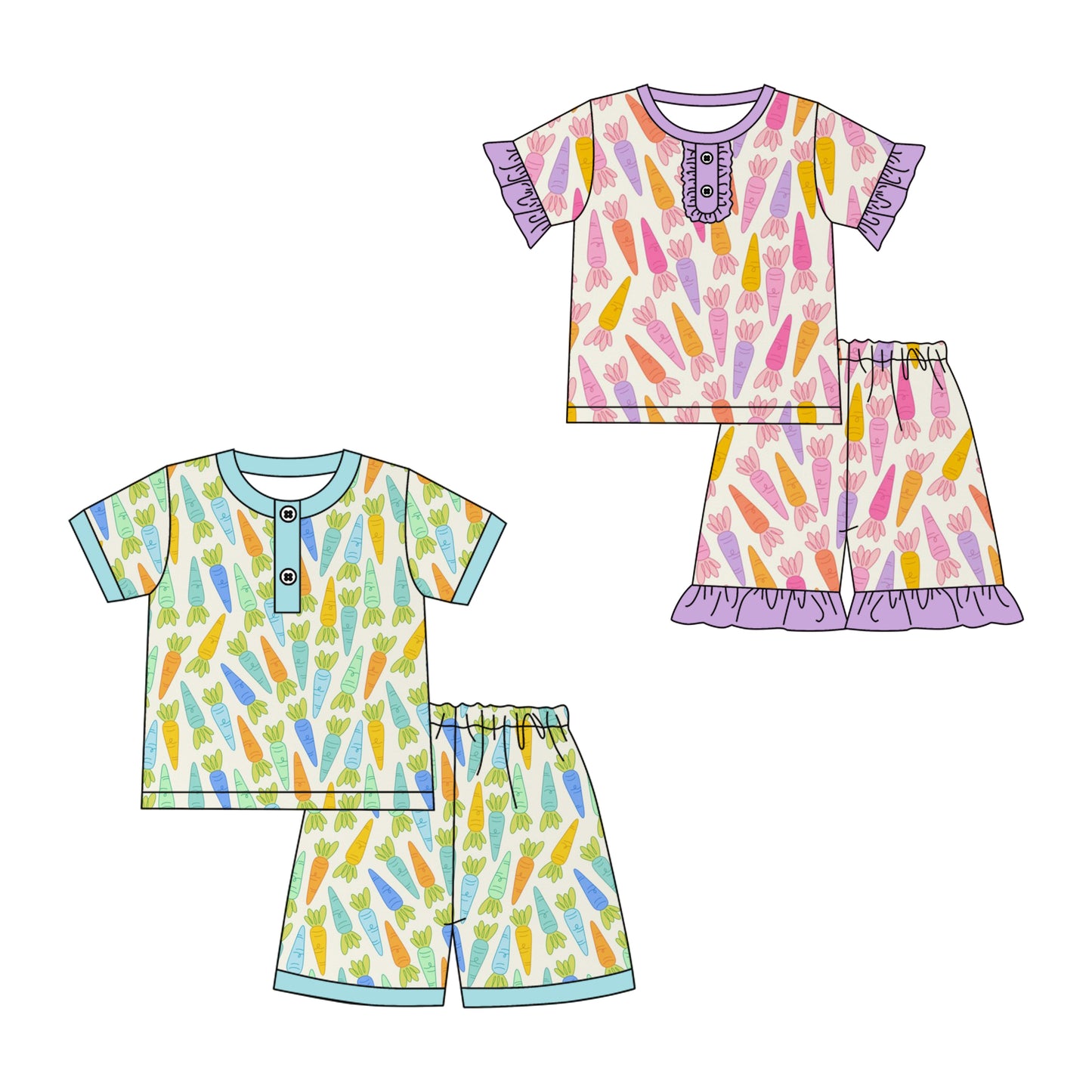 25.11.14 custom each style moq 5 eta 6-8week Sibling Sisters easter bunny baby girl boy clothes short sleeve shorts sets 2 match family design