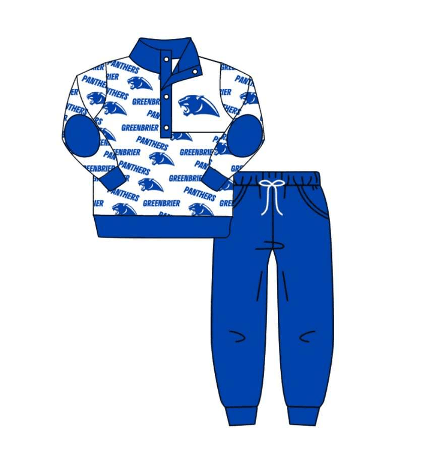 Boys blue long sleeve long pants GREENBIRD PANTHERS moq 5