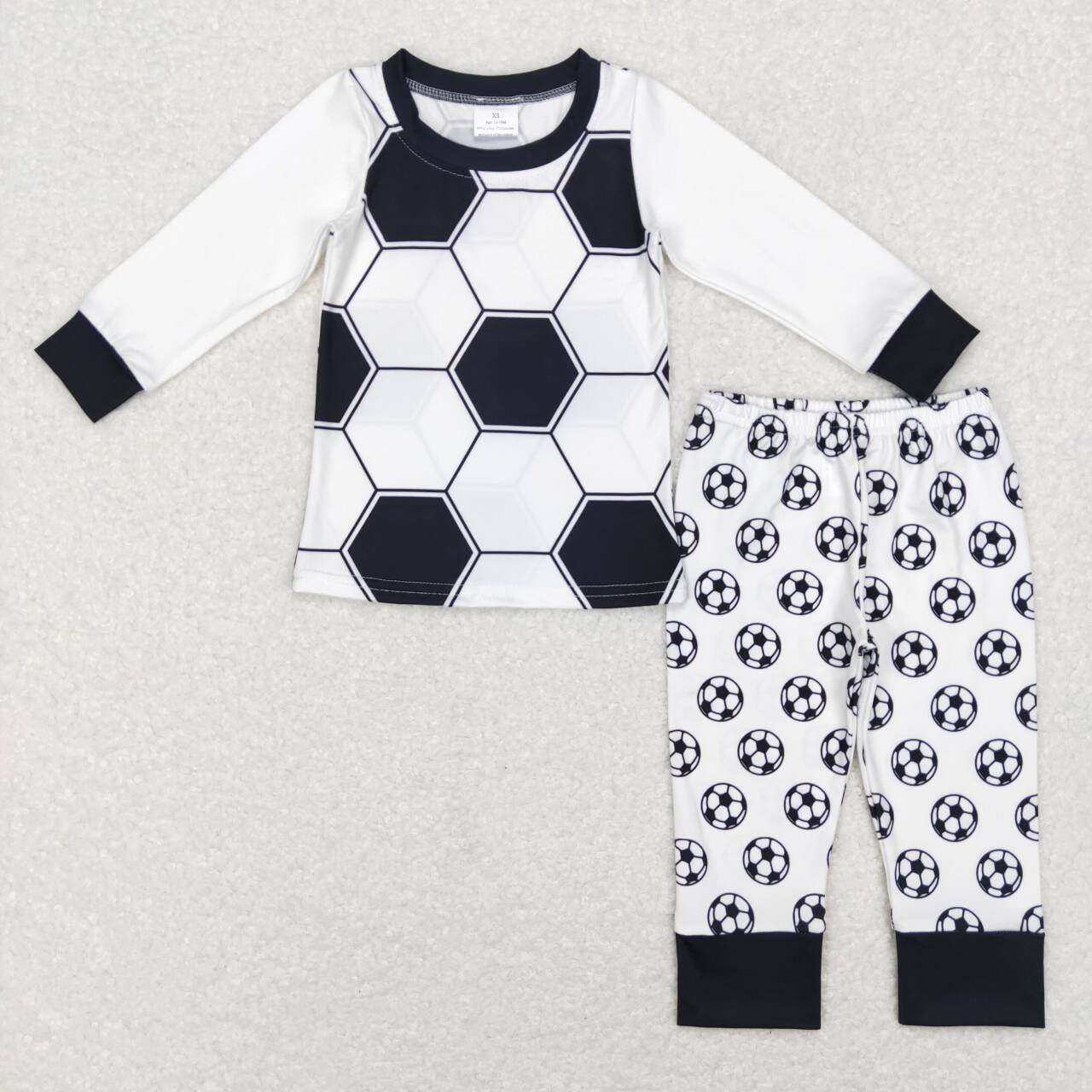 RTS NO MOQ(In Stock ) Football black and white long sleeve trousers suit