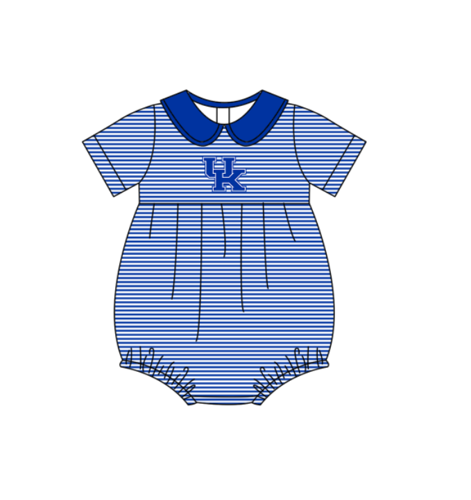Custom moq 5 mix size milk silk summer teams Baby Boys And Girls Blue Short-Sleeved Shirt And Shorts Set Matching Striped Rompers Outfit Set