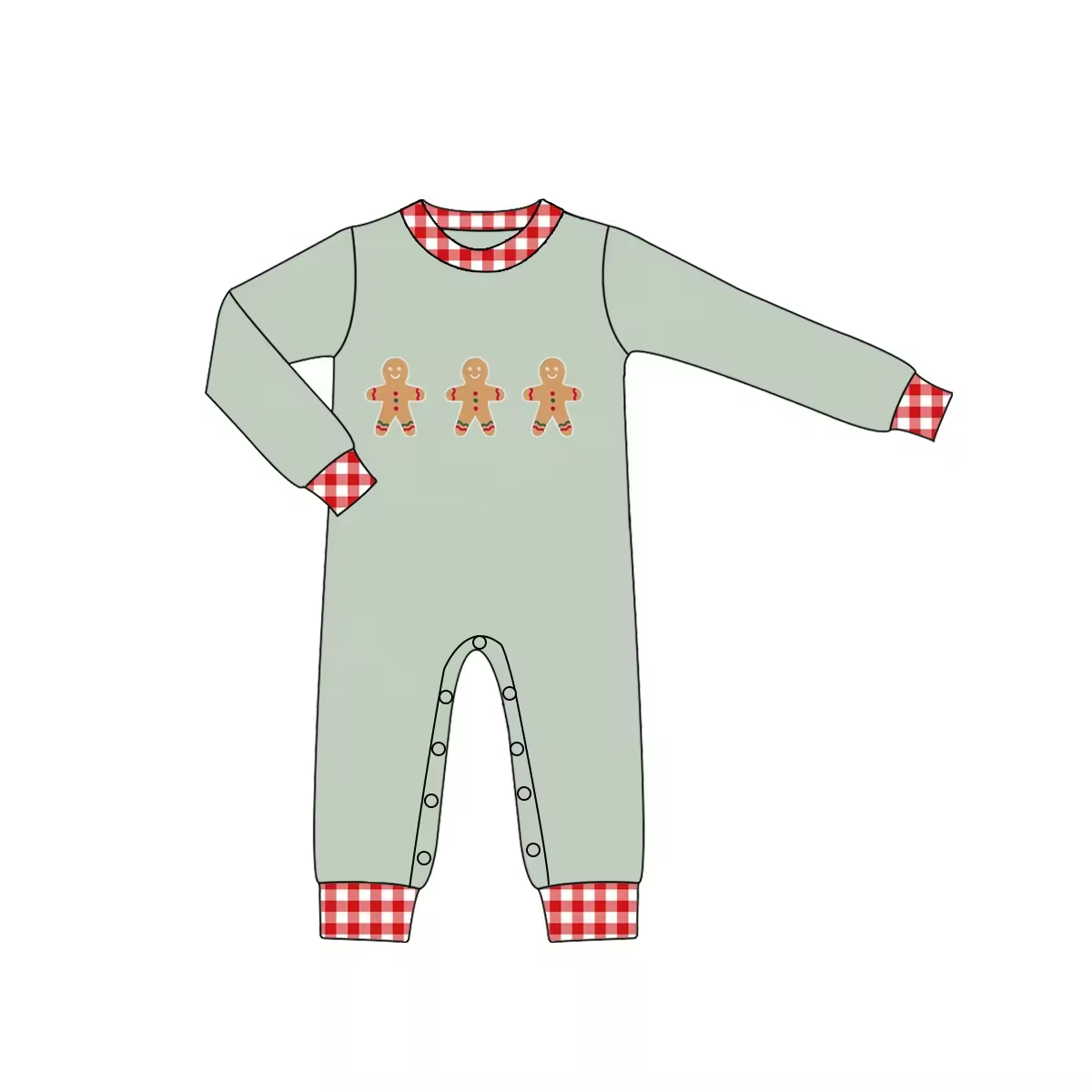 Custom moq 3 eta 6-8 weeks Long-sleeved three-doll light army green jumpsuit