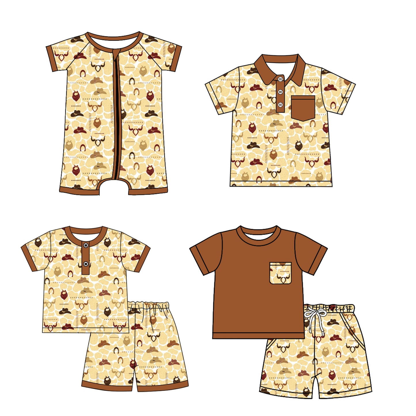 3.24 custom each style moq 5eta 4-6week Sibling Sister cow head baby girl sets 1 and sets 2 and boy rompers and top match family design