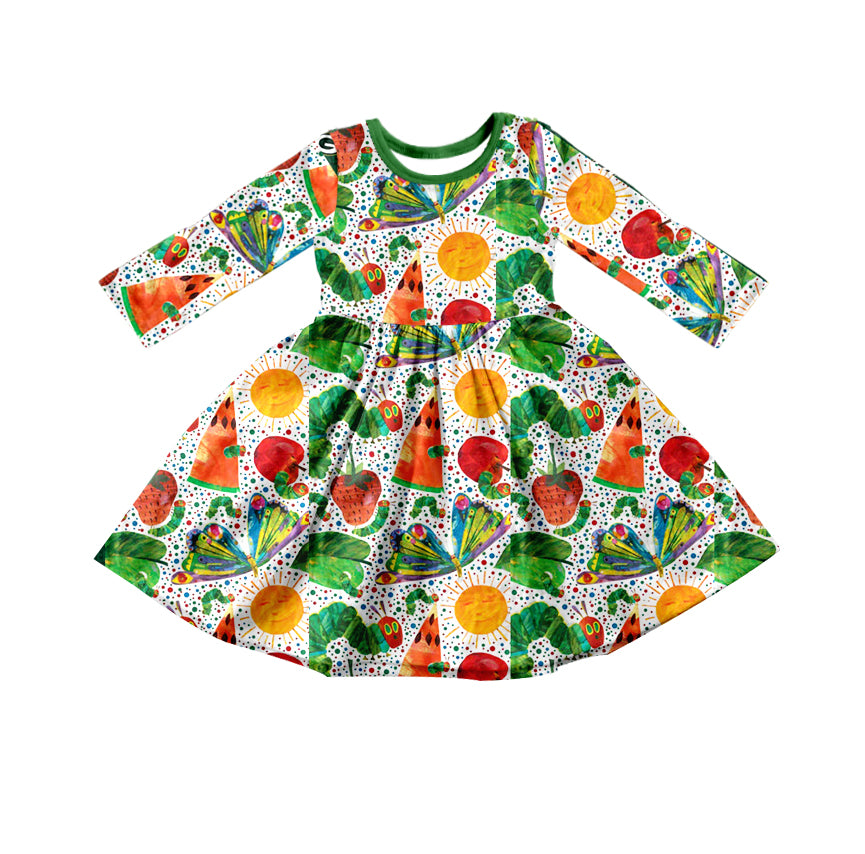 8.29 custom each style moq 5eta 4-6week Sibling Sister fruit baby girl sets and dress match family design