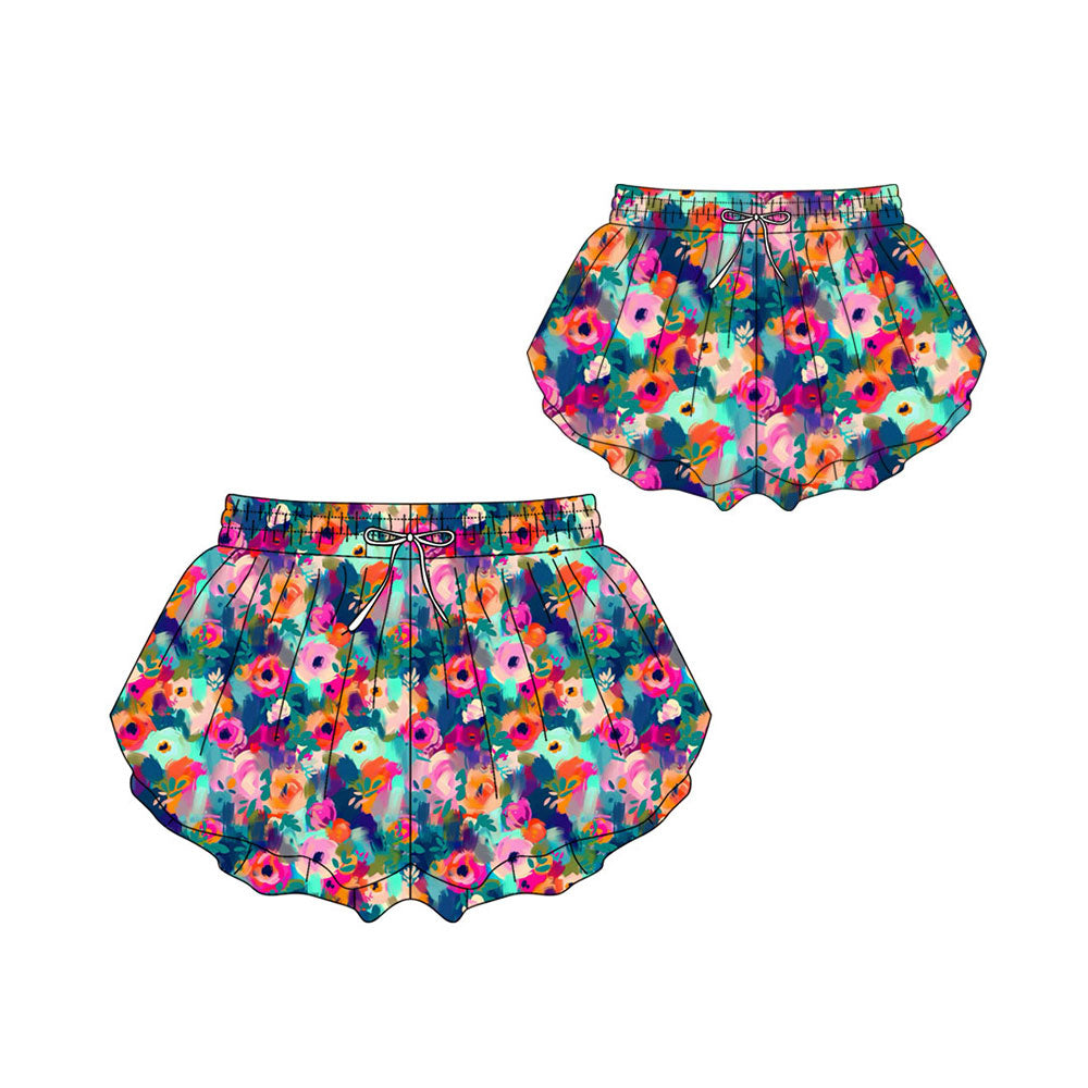 25.10.24 custom each style moq 5 eta 6-8 week Sibling Sister floral baby kids clothes summer shorts and adult shorts match design