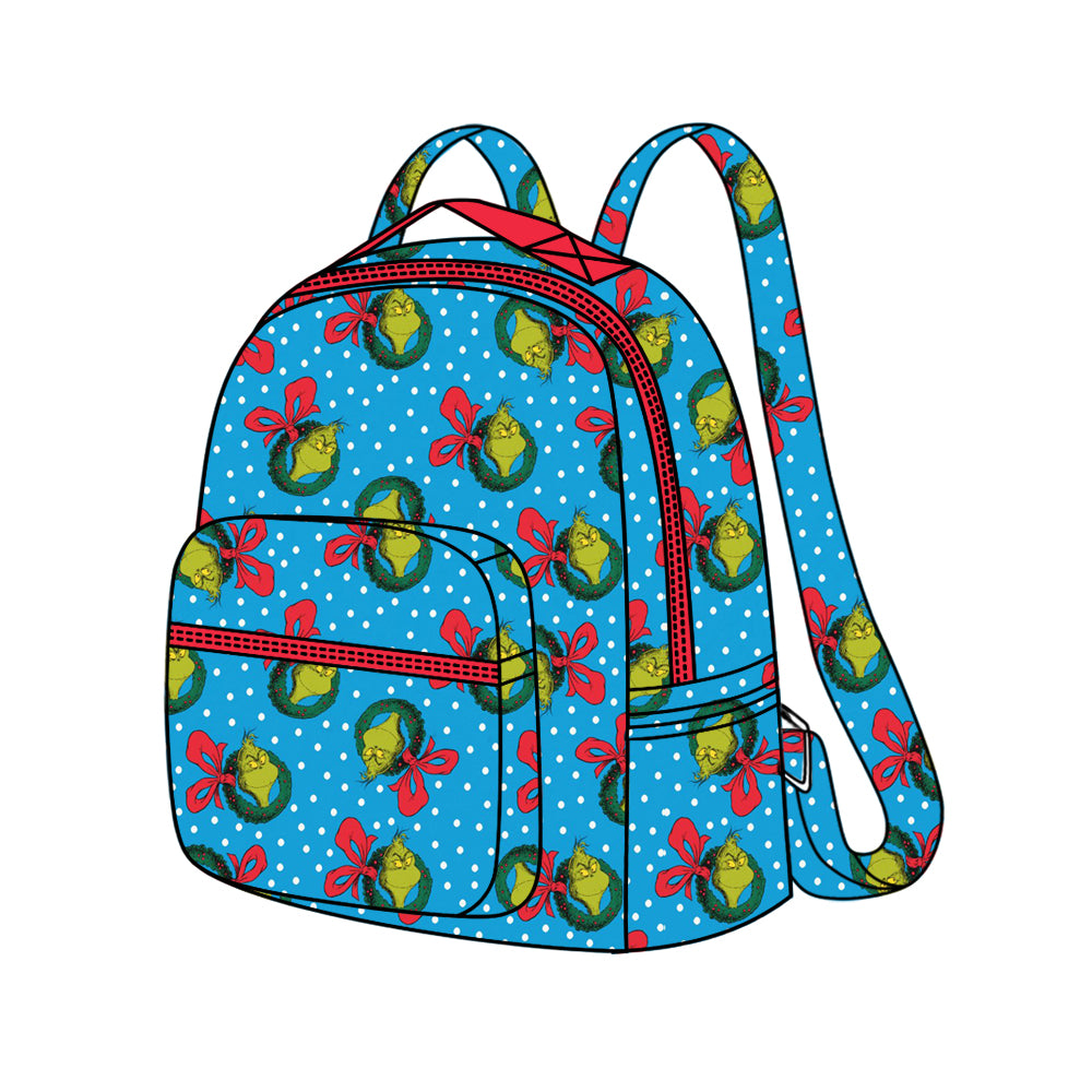 8.30 custom each style moq 5 eta 4-6weeks baby kids fashion Christmas blue backpack