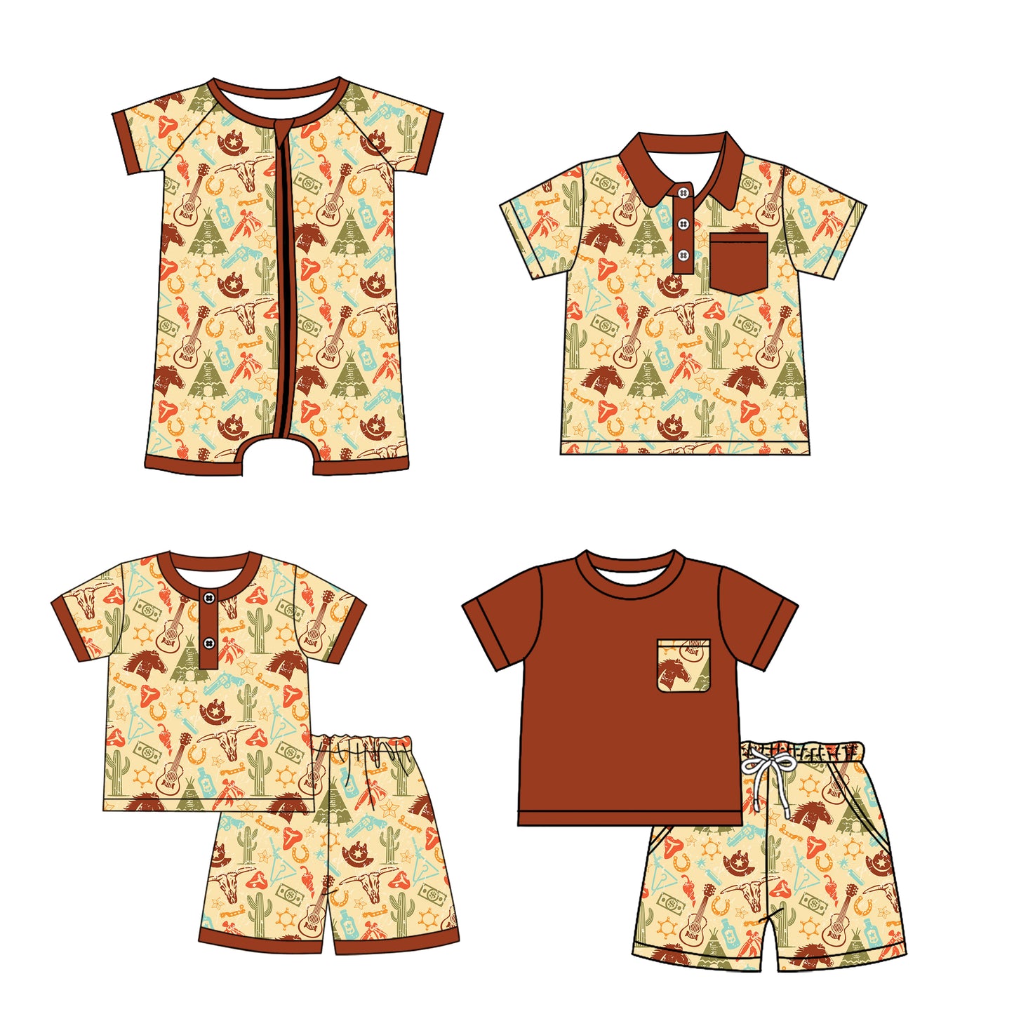 2.26 custom each style moq 5eta 4-6week Sibling Sister baby girl sets 1 and sets 2 and boy rompers and top match family design