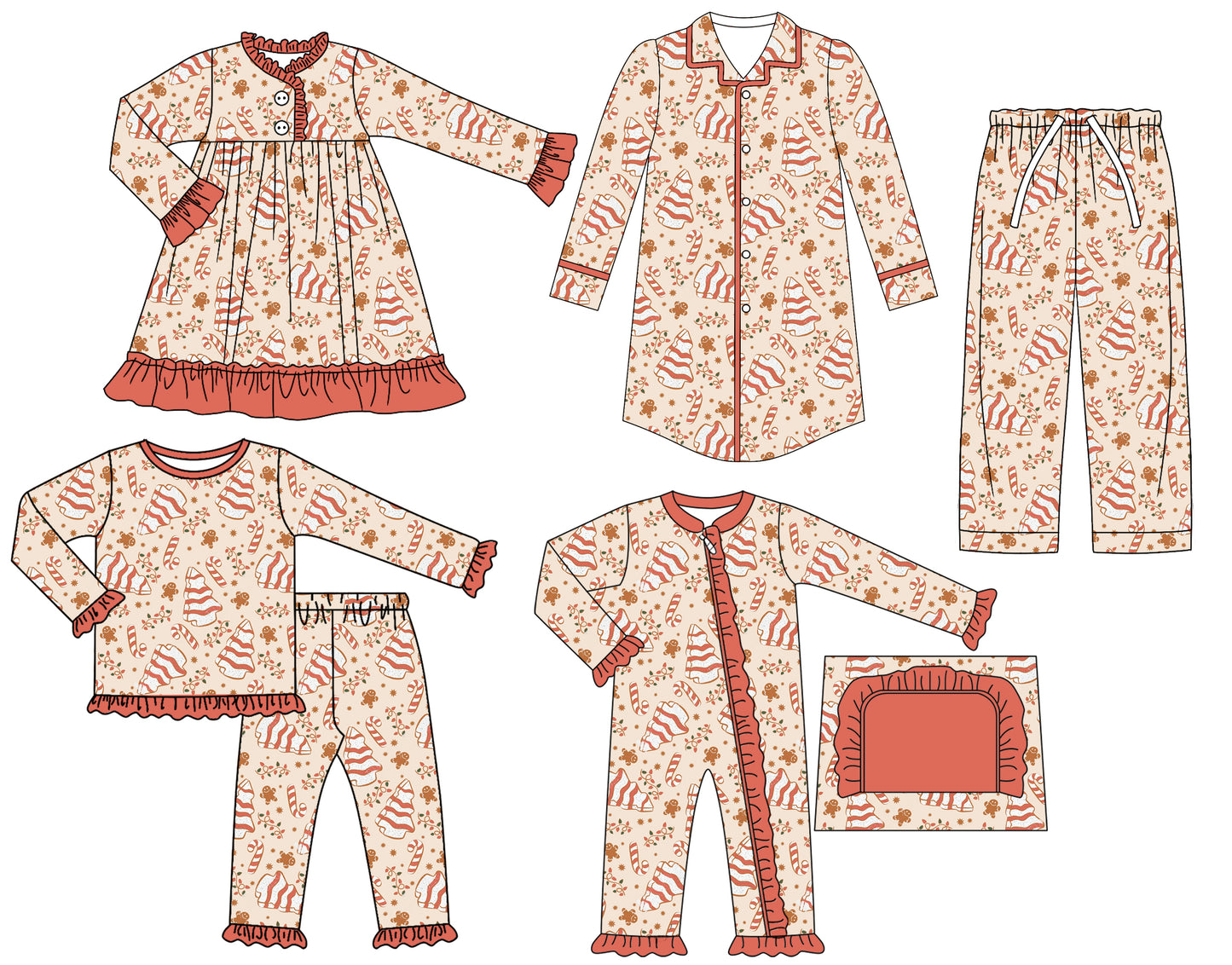 25.6.30 custom each style moq 5eta 4-6week Sibling Sisters Christmas baby girl long sleeve pants sets and adult top and adult pants and romper and dress match family design