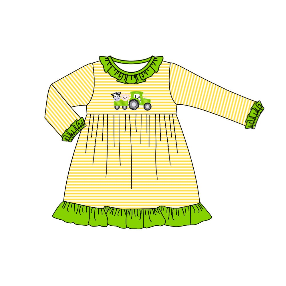 8.19 custom each style moq 5eta 4-6week Sibling Sister tructor yellow baby boys sets and dress match family design