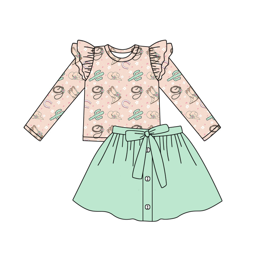 8.21 custom each style moq 5eta 4-6week baby girls clothes boots light green long sleeve dress