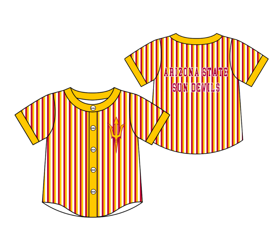 Custom moq 5 mix size milk silk summer teams Orange Striped Short-Sleeved Button-Down Shirt for Baby Boy Summer Outfit