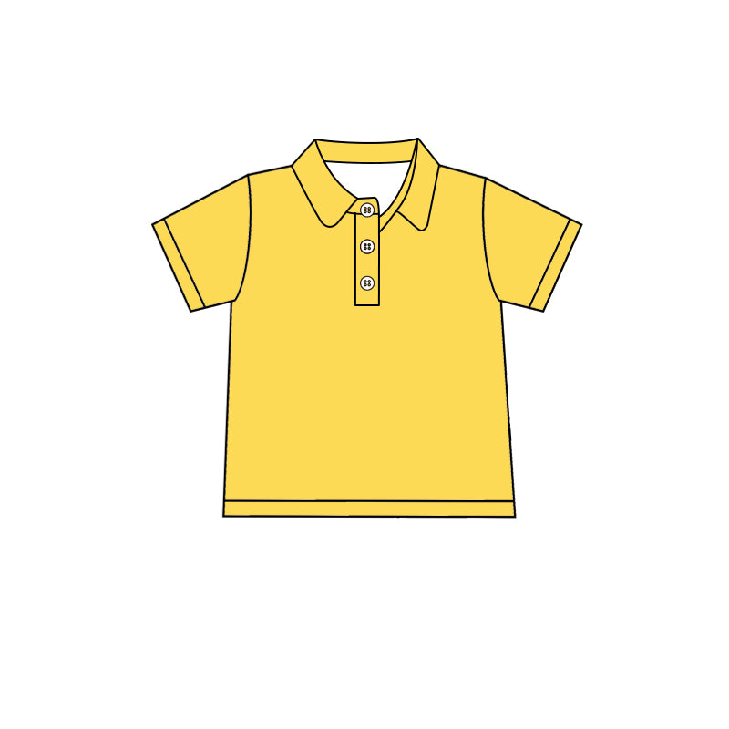 Custom moq 5 boys Blank Cotton short-sleeved polo shirt Yellow short-sleeved polo shirt