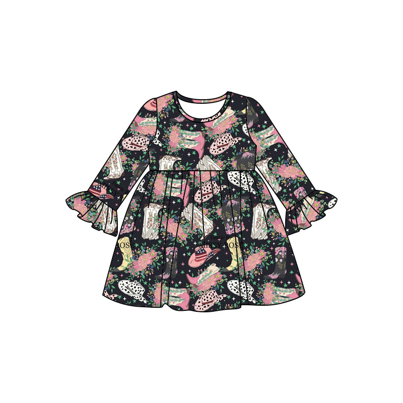 8.6 custom each style moq 5eta 4-6week baby girls clothes boots hats catcus long sleeve dress