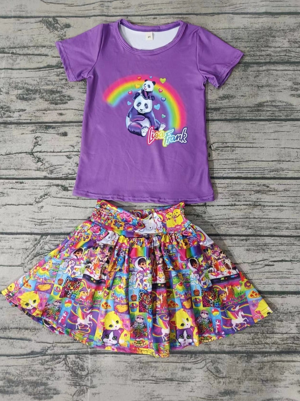 custom moq 5 eta 5weeks summer baby girls clothes purple short sleeve shorts Set
