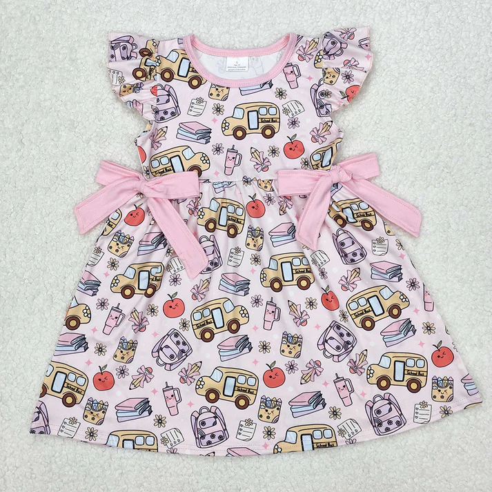 RTS NO MOQ Girls Boys back to school short sleeve Clothes Sets dress