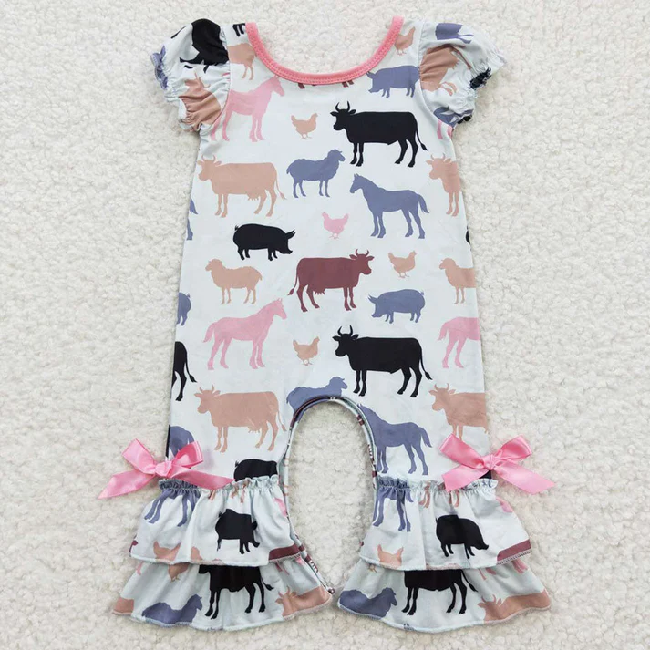 RTS NO MOQ Baby girls clothes Shorts Sleeve Romper Mixed Sizes