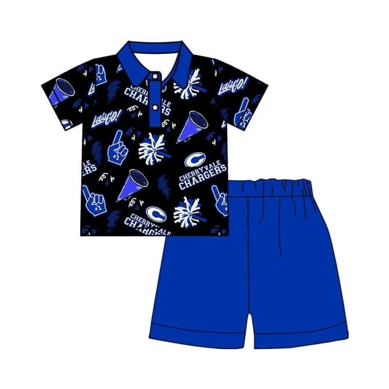 Deadline August 22 custom no moq eta 6-8weeks Cheerleading short-sleeved boys suit