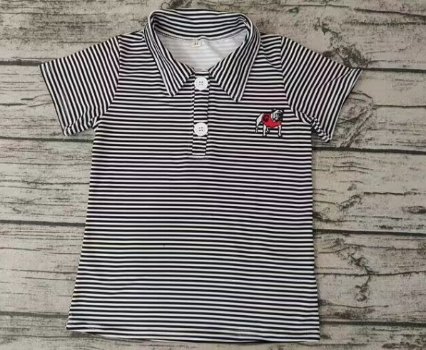 Deadline August 20 custom no moq eta 6-7weeks Black striped summer short-sleeved team top