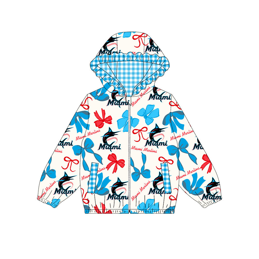 Custom moq 8 mix size milk silk summer team baby girls clothes bow sky blue and red hooded long sleeve top-25.9.26