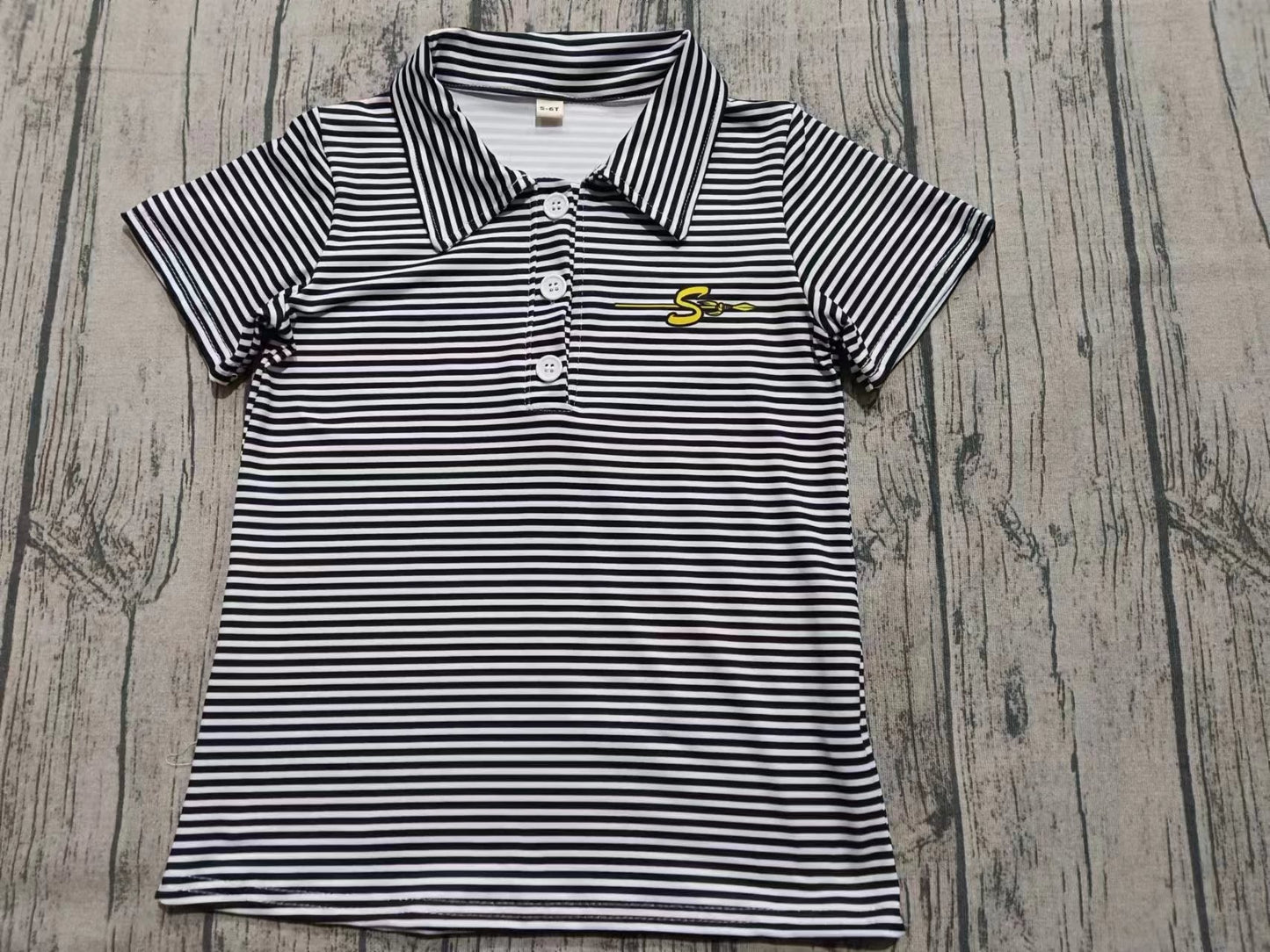 Custom moq 3 eta 6-7weeks baby boy clothes team striped short sleeve shirt-25.8.26
