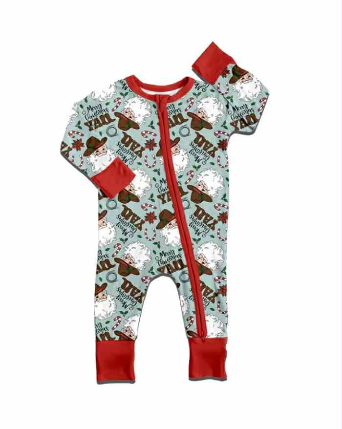Custom moq 5 each style eta 6-7weeks baby girls Western summer long-sleeved romper