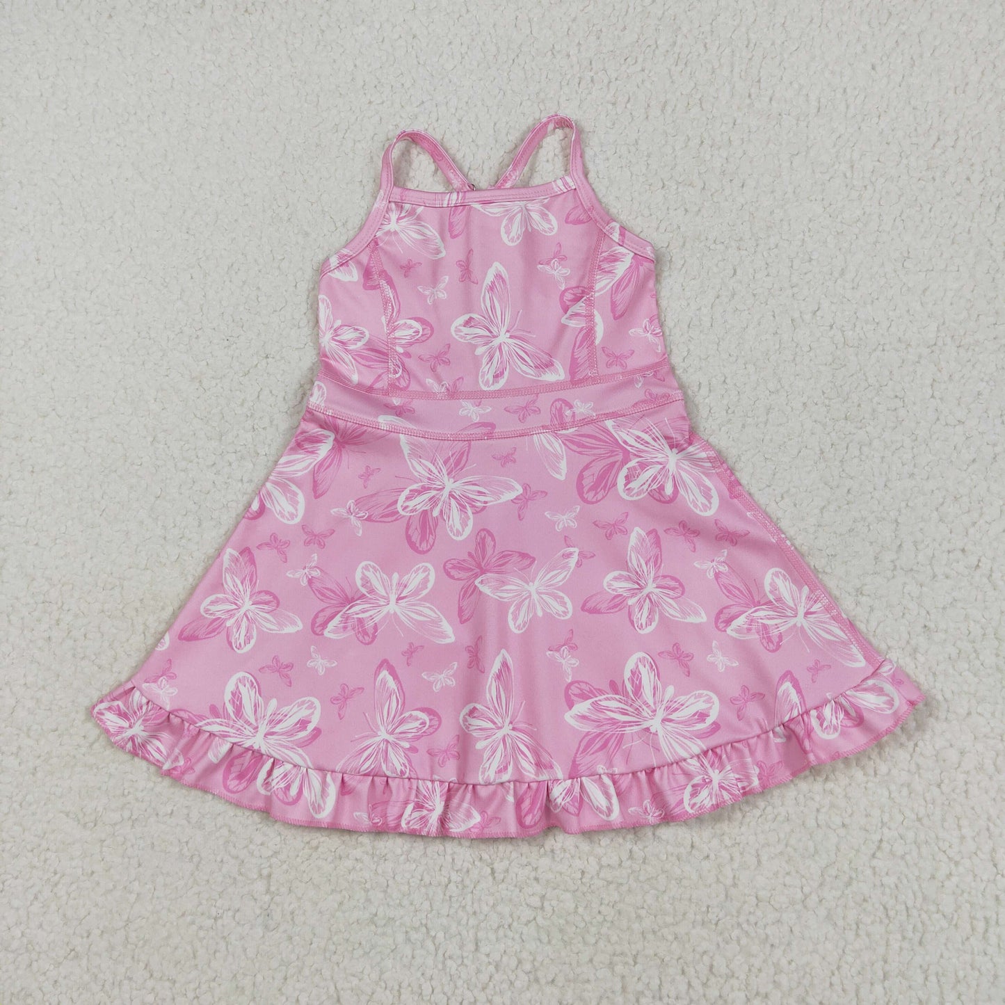 RTS NO MOQ Sibling baby girl clothes yoga floral suspender skirt sets