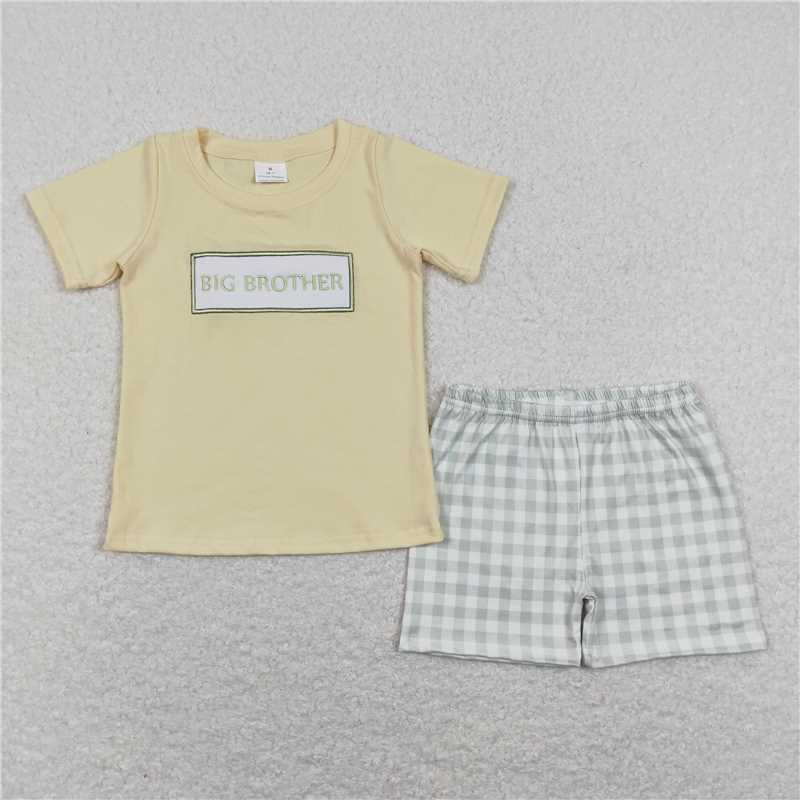 RTS NO MOQ BLP0576 BSSO0403 “BIG” Letter Pattern Long Sleeve Hooded Set & Short Sleeve Shorts Set