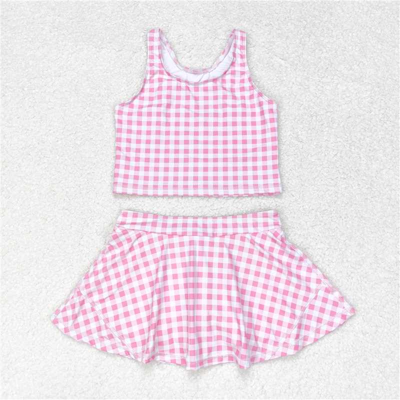 RTS NO MOQ Sibling baby girl clothes yoga suspender skirt sets
