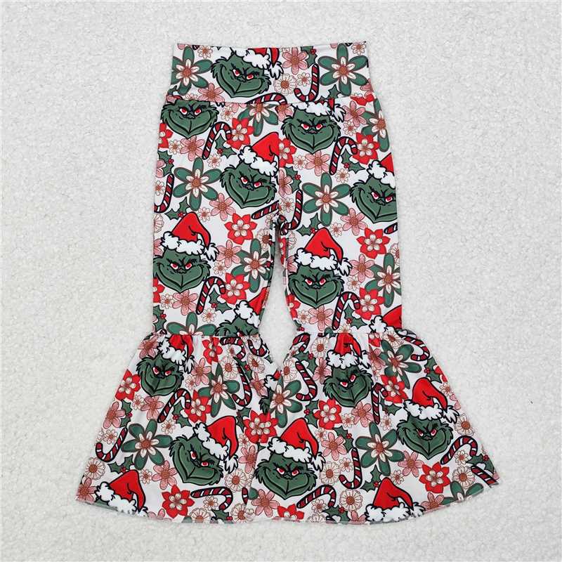 RTS NO MOQ P0631 P0630 A4-10 Christmas Skinny Flared Pants
