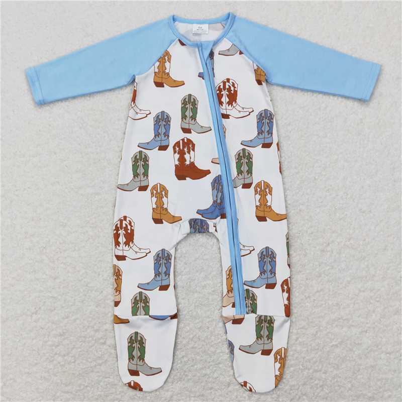 RTS NO MOQ LR0853 BLP0442 High tube Martin boots pattern Tianlan long sleeve suit & long zipper climbing suit