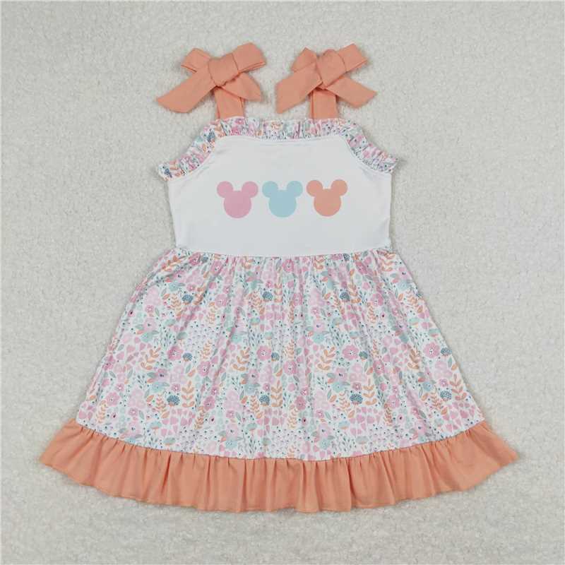 Cute Clothes GSD0894 Baby Girls Colorful Floral Knee Length Dresses