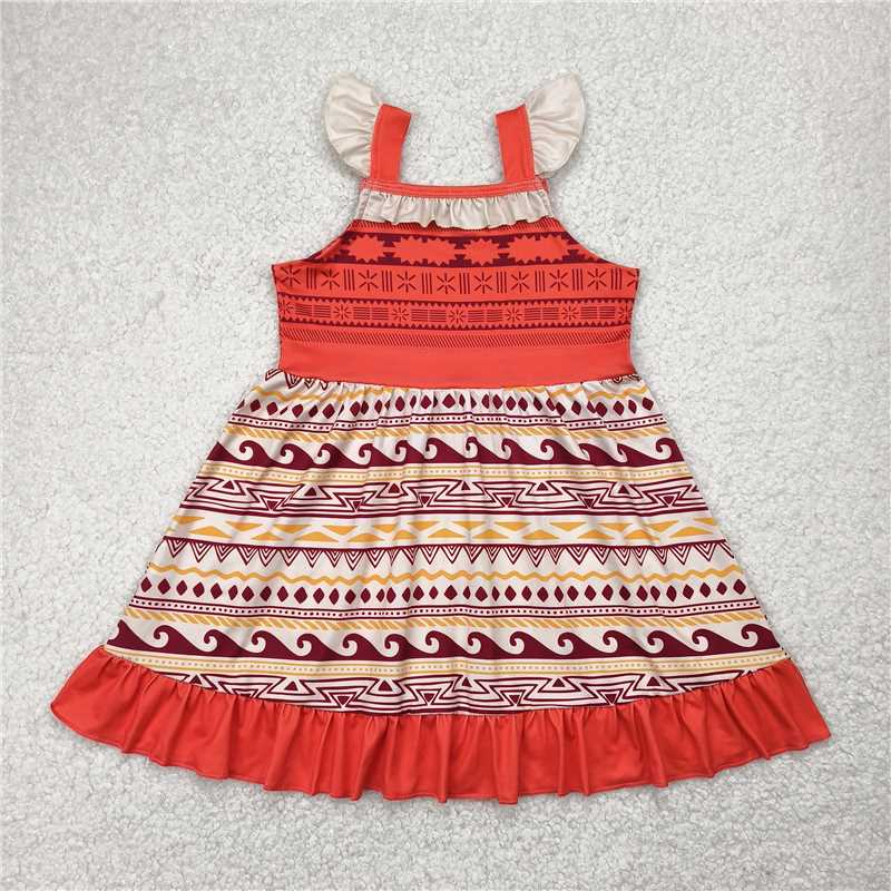 Cute Clothes GSD2394 Red flutter sleeve dress for baby girl in summer