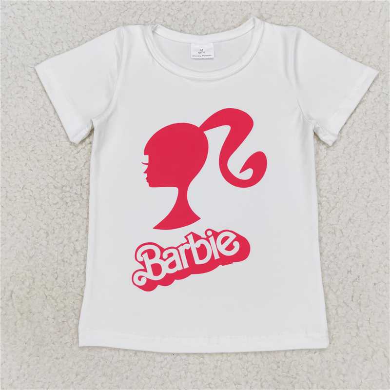 SALES NEW Baby Girls White Doll Short Sleeve Tee Shirt Tops Cute Outfit for Little Ones