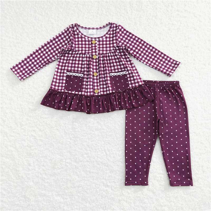RTS NO MOQ GLP0823 GLP0886 Button plaid pullover long-sleeved suit: green & red