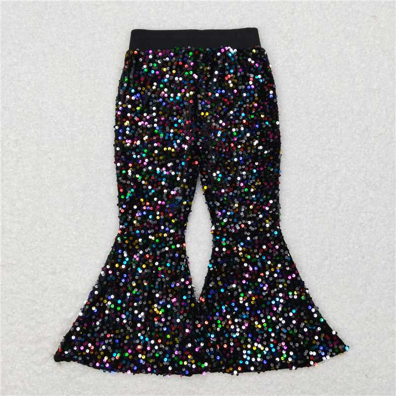 RTS NO MOQ Sibling baby girl clothes SEAUIN All Colors Sequined Gari Safety Pants add lining