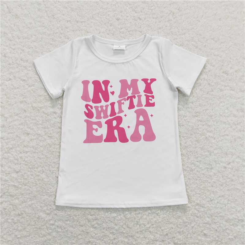 SALES NEW Baby Girls White Short Sleeve Tee Shirts Letter Print Tops Casual Comfortable Kids Fashion T-Shirt for Infants