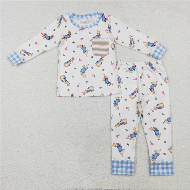 RTS NO MOQ Baby Boys Clothes Easter long-sleeved pants set